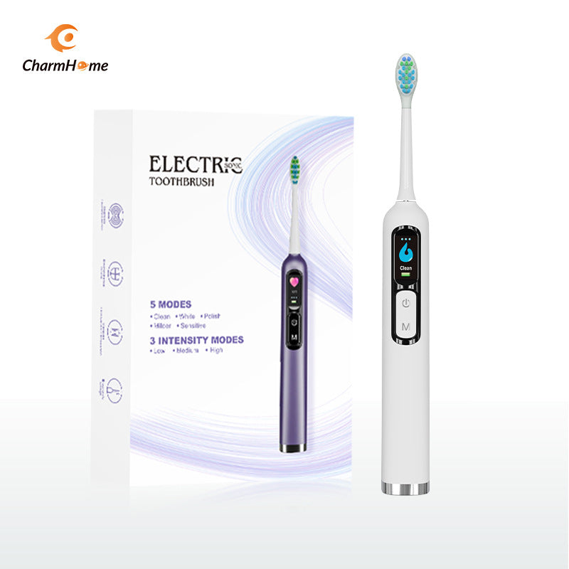Smart Sonic Electric Toothbrush with LED Display – 5 Modes & 3 Intensities Rechargeable Toothbrush