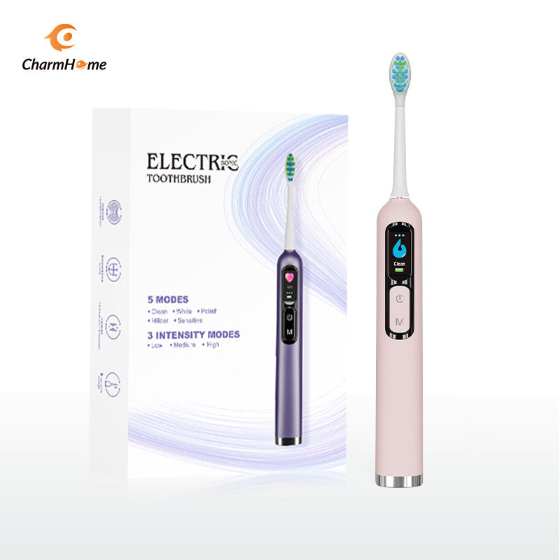 Smart Sonic Electric Toothbrush with LED Display – 5 Modes & 3 Intensities Rechargeable Toothbrush